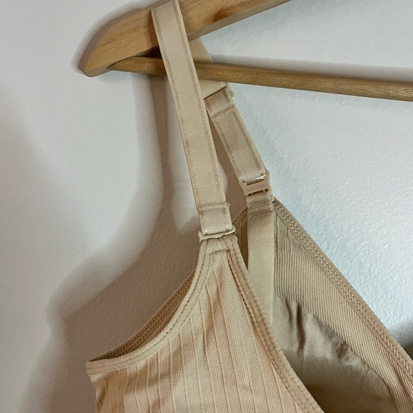 Beige Wireless Nursing Bra – Large | Adjustable, Soft & Supportive - Picture 4 of 11